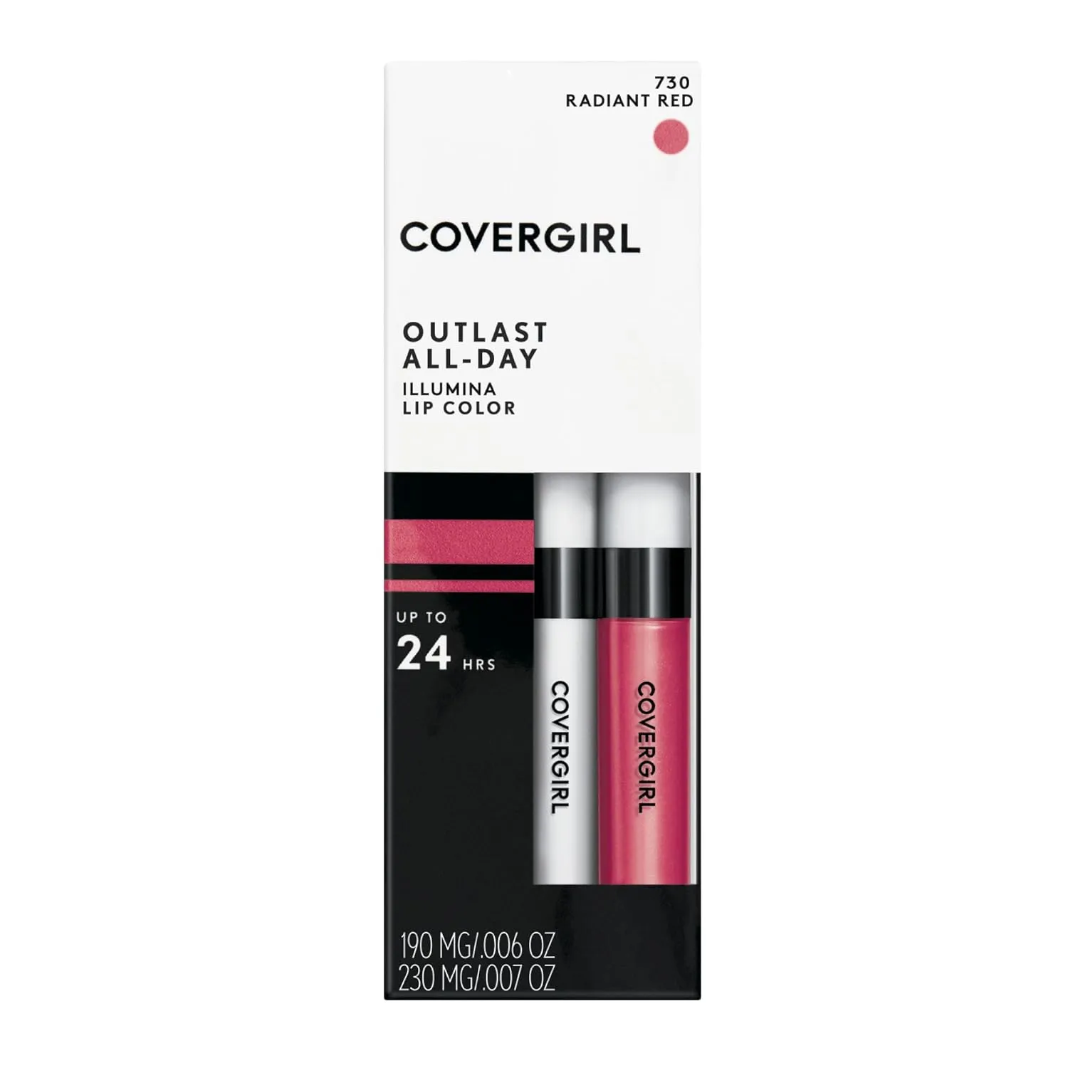 COVERGIRL Outlast Illumia All-Day Moisturizing Lip Color, Radiant Red 730 , 1 Count