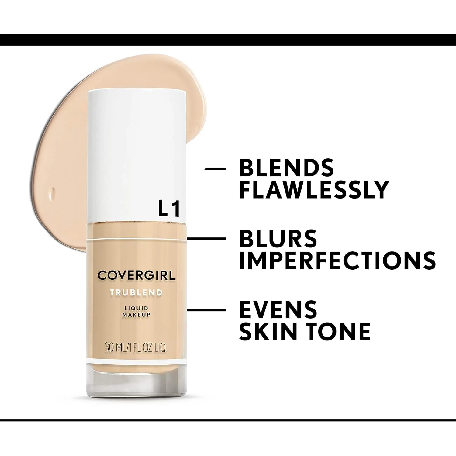 COVERGIRL truBlend Liquid Foundation Makeup Tawny D5, 1 oz (packaging may vary) (Pack of 4)