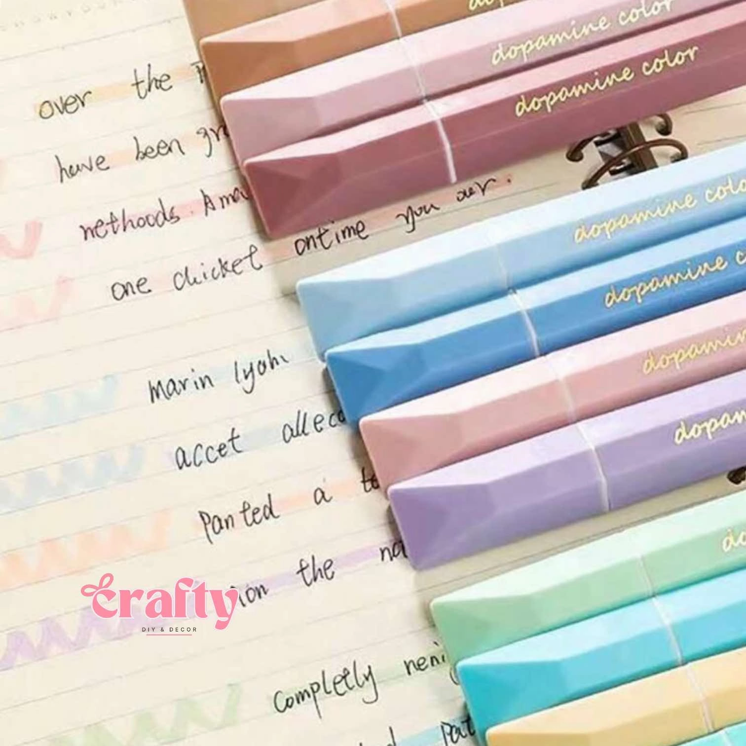 CRAFTY 12pcs Set Dopamine Colors Highlighter Diamond Pen