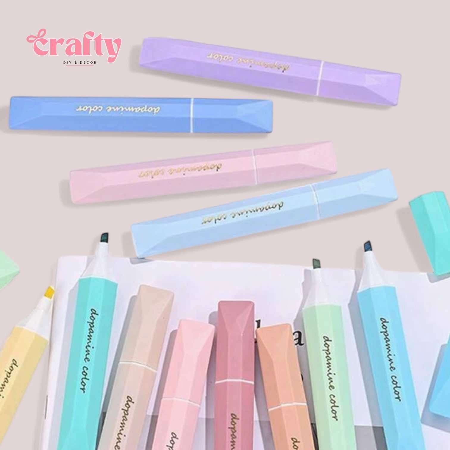 CRAFTY 12pcs Set Dopamine Colors Highlighter Diamond Pen