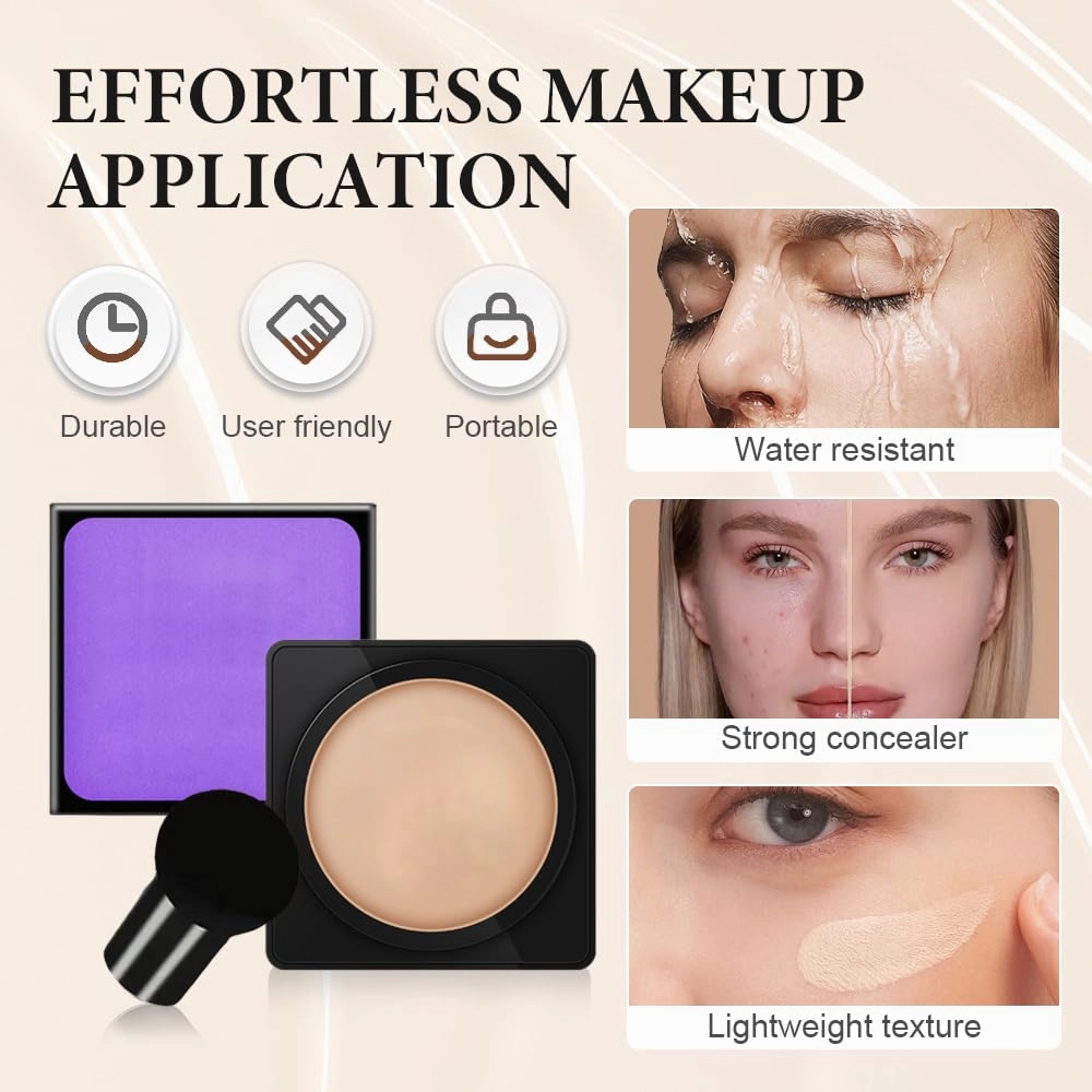 Cream Flawless Radiant Skin Instantly, 2025 New Cream Waterproof Oil Control Moisturizing Concealer, Foundation Makeup CC Facial Creams BB Facial Creams (Ivory white 2 PCS)