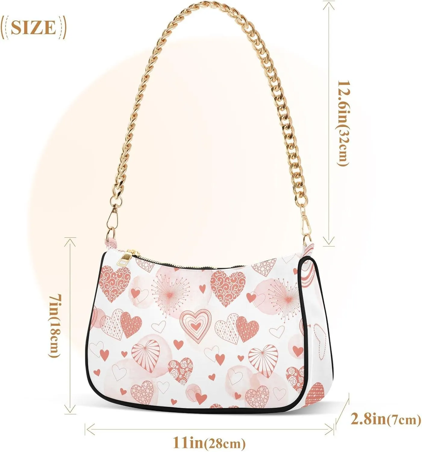 Cross Body Bag Cute Vintage Flowers Tote Bag Chain Bag Shoulder Bag Handbag Purse for Women