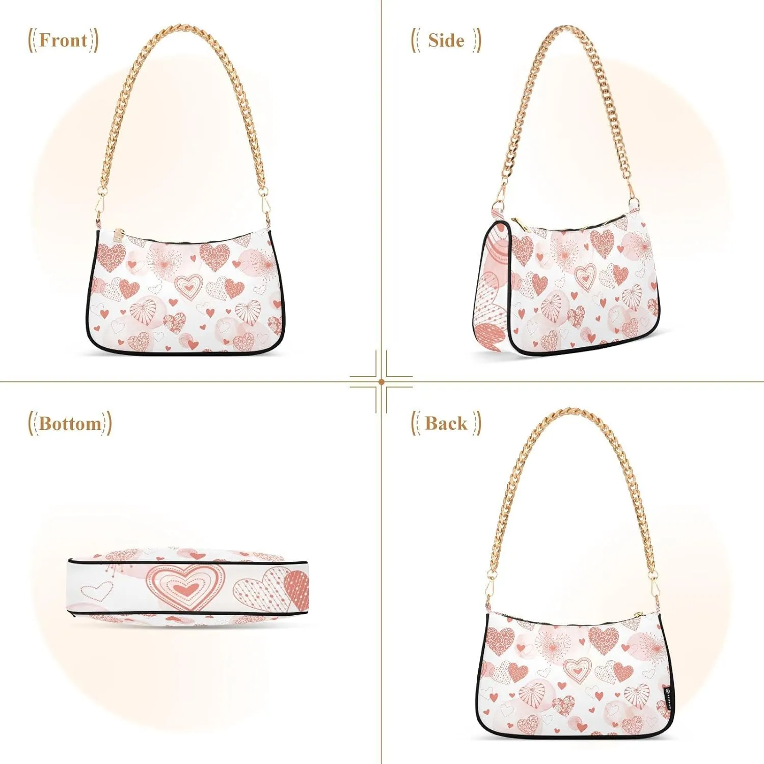 Cross Body Bag Cute Vintage Flowers Tote Bag Chain Bag Shoulder Bag Handbag Purse for Women