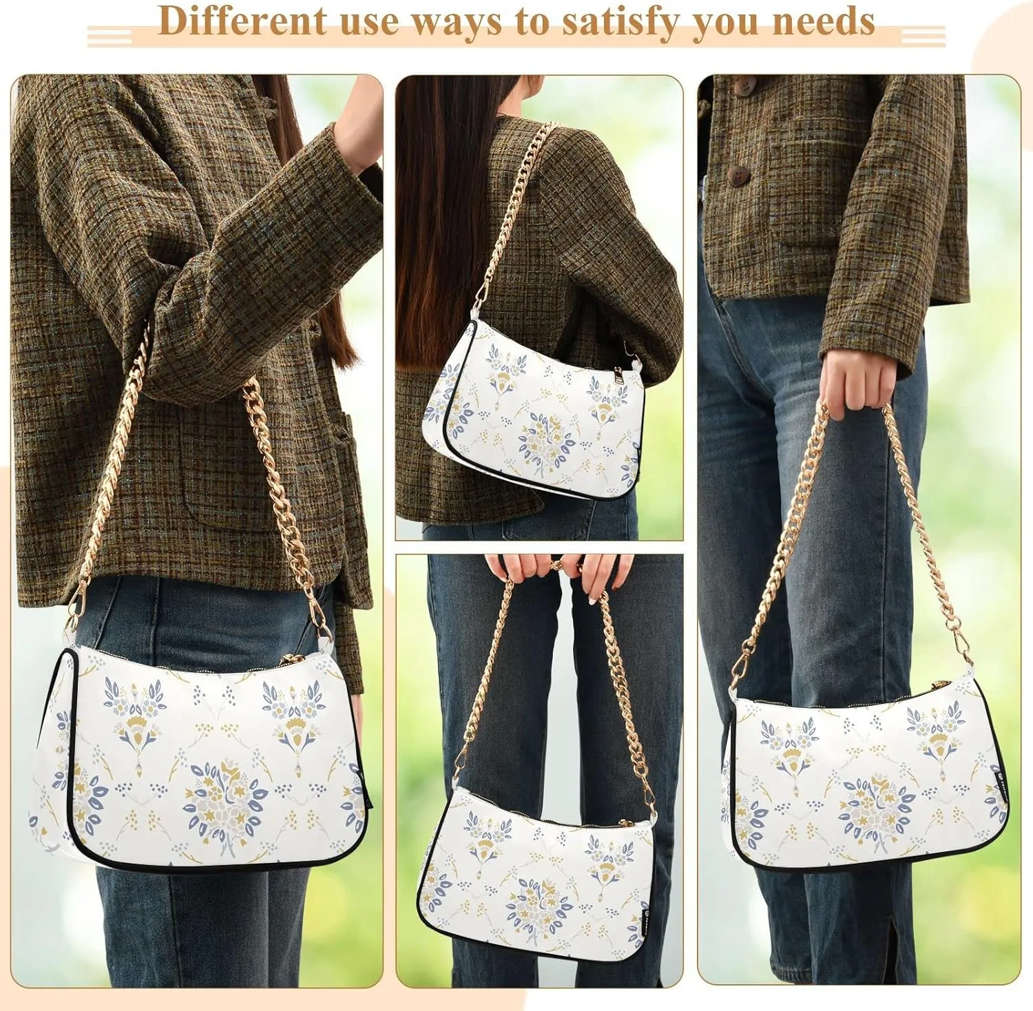 Cross Body Bag Gingham Red White Tote Bag Chain Bag Shoulder Bag Handbag Purse for Women