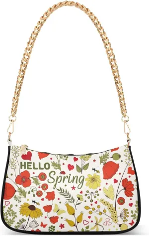 Cross Body Bag Gingham Red White Tote Bag Chain Bag Shoulder Bag Handbag Purse for Women