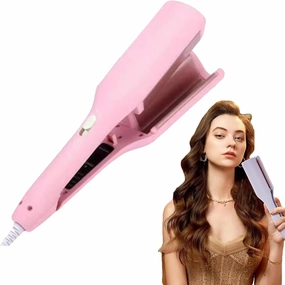 Curluxe French Curls Iron, Curluxe Create Frizz-Free French Curls Effortlessly Curling Irons, French Wave Curling Irons, Curléa Hair Curling Iron, 15-Second Heat-Up, Four Settings (Pink)