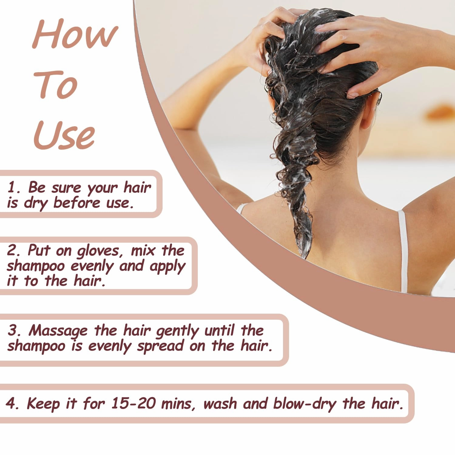 Dark Brown Hair Dye 16.9 Fl Oz, Argan Oil Hair Shampoo, 3 in 1 Dye Shampoo, Easy To Use, Semi-Permanent Hair Color Shampoo (Dark Brown)