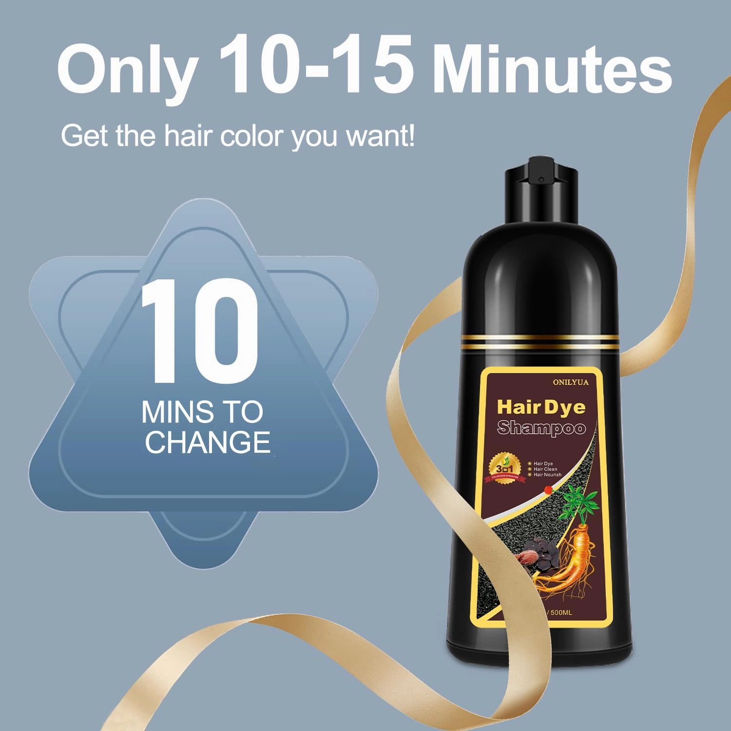Dark Wine Red Hair Dye, Hair Dye Shampoo for Women & Men, Color Shampoo Hair Dye, Shampoo Para Pintar El Cabello 16.9 Fl Oz, Safe and Natural Champu Para Canas (Dark Wine Red)