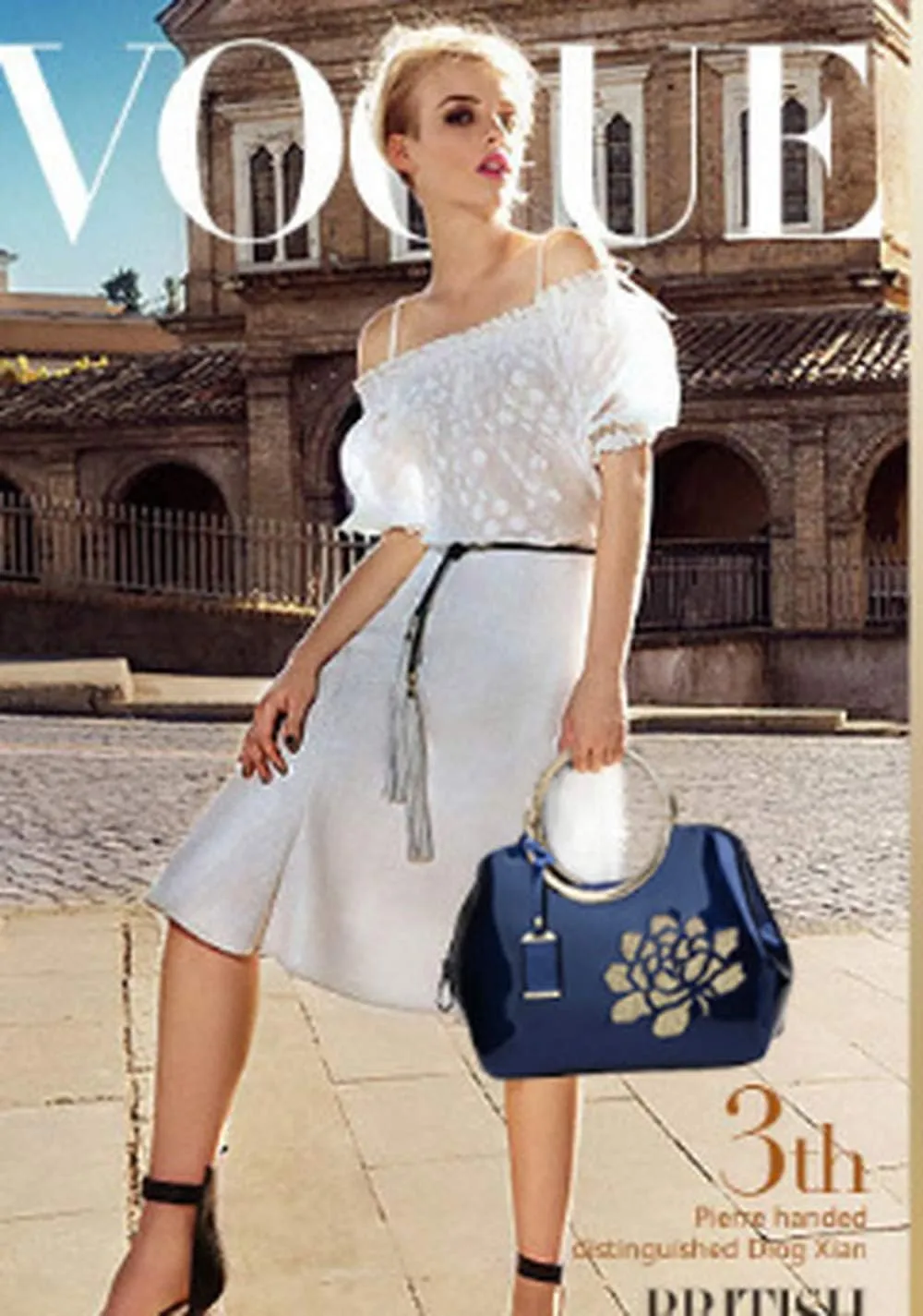 Dayfine Women's Patent Leather Shiny Banquet Shell One-shoulder Diagonal Bag Bridal Wedding Tote