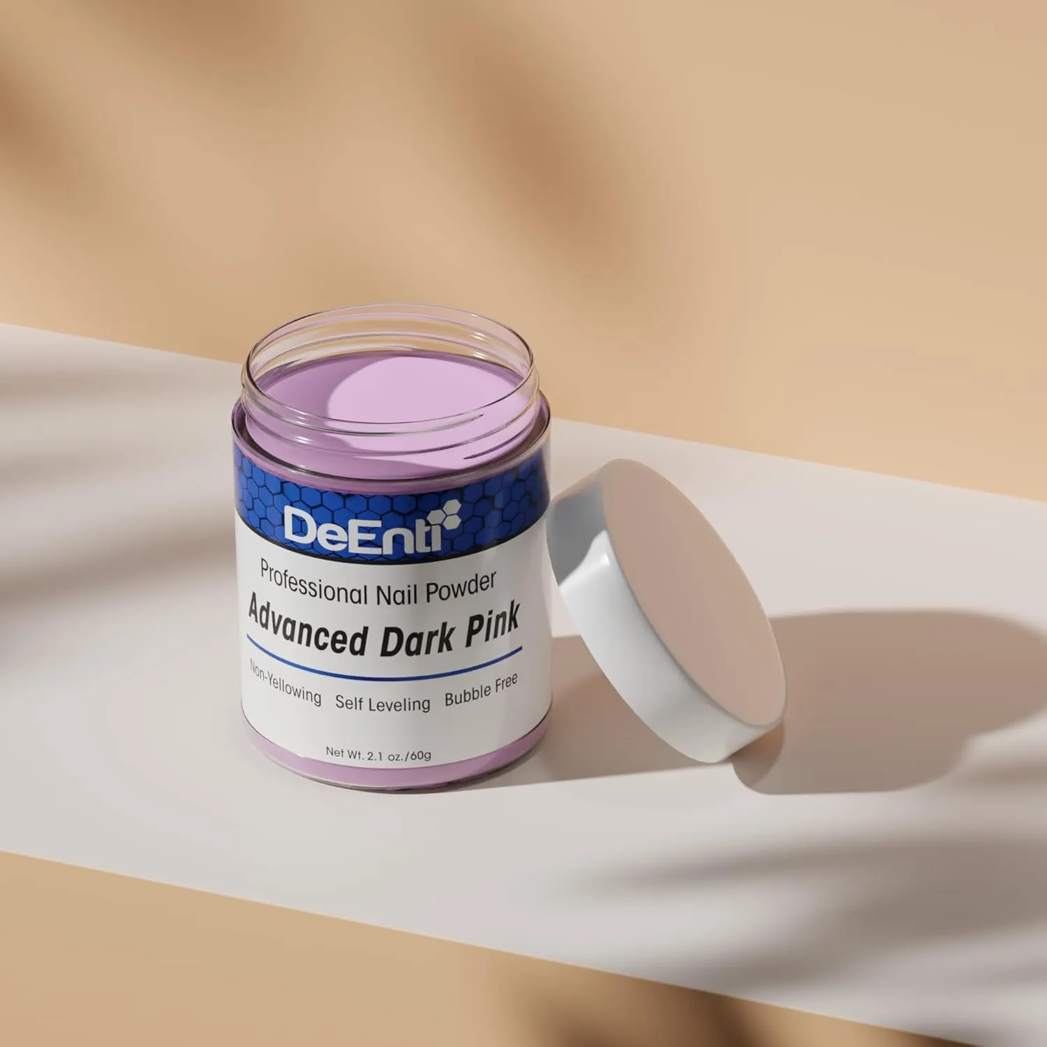 DeEnti Acrylic Nail Powder, 2oz Dark Pink Acrylic Powder Dip for Nails, Long Lasting Salon Quality, Bubble Free Professional Manicures, Fake Nails, Carving & Extensions