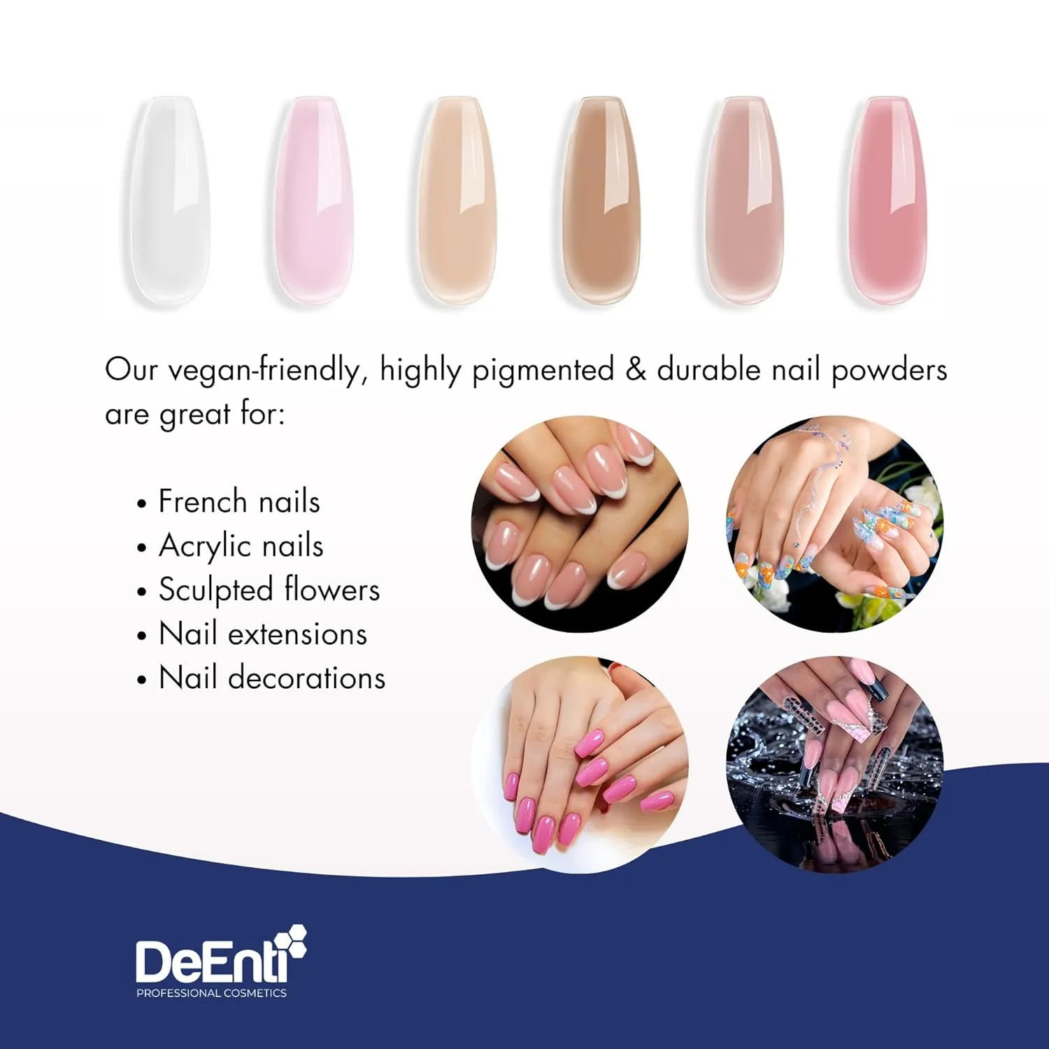 DeEnti Acrylic Nail Powder, 2oz Dark Pink Acrylic Powder Dip for Nails, Long Lasting Salon Quality, Bubble Free Professional Manicures, Fake Nails, Carving & Extensions
