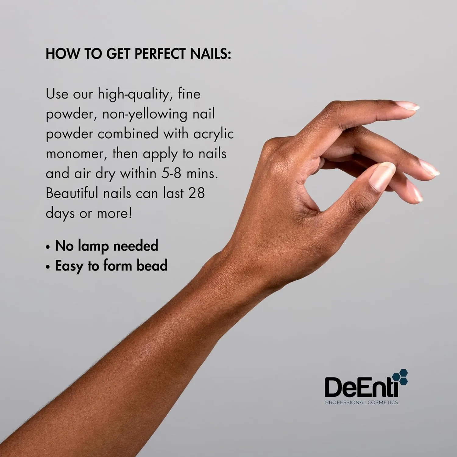 DeEnti Acrylic Nail Powder, 4oz Natural Pink Acrylic Powder Dip for Nails, Long Lasting Salon Quality, Bubble Free Professional Manicures, Fake Nails, Carving & Extensions