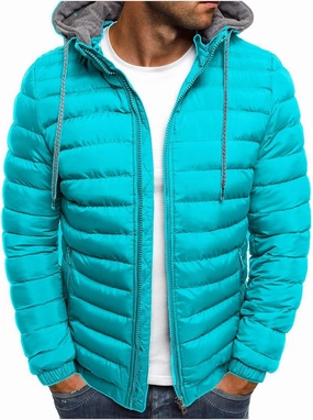 Dgoopd Men's Packable Puffer Jacket Detachable Hood Lightweight Winter Jacket Down Bubble Coat Winter Quilted Padded Jacket