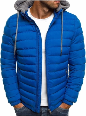 Dgoopd Men's Packable Puffer Jacket Detachable Hood Lightweight Winter Jacket Down Bubble Coat Winter Quilted Padded Jacket
