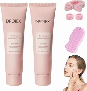 Dpoiex Exfoliating Gel, Face and Body Exfoliating Scrub Gel, Deep Cleansing Moisturizing Facial Exfoliator for All Skin Types-2pcs