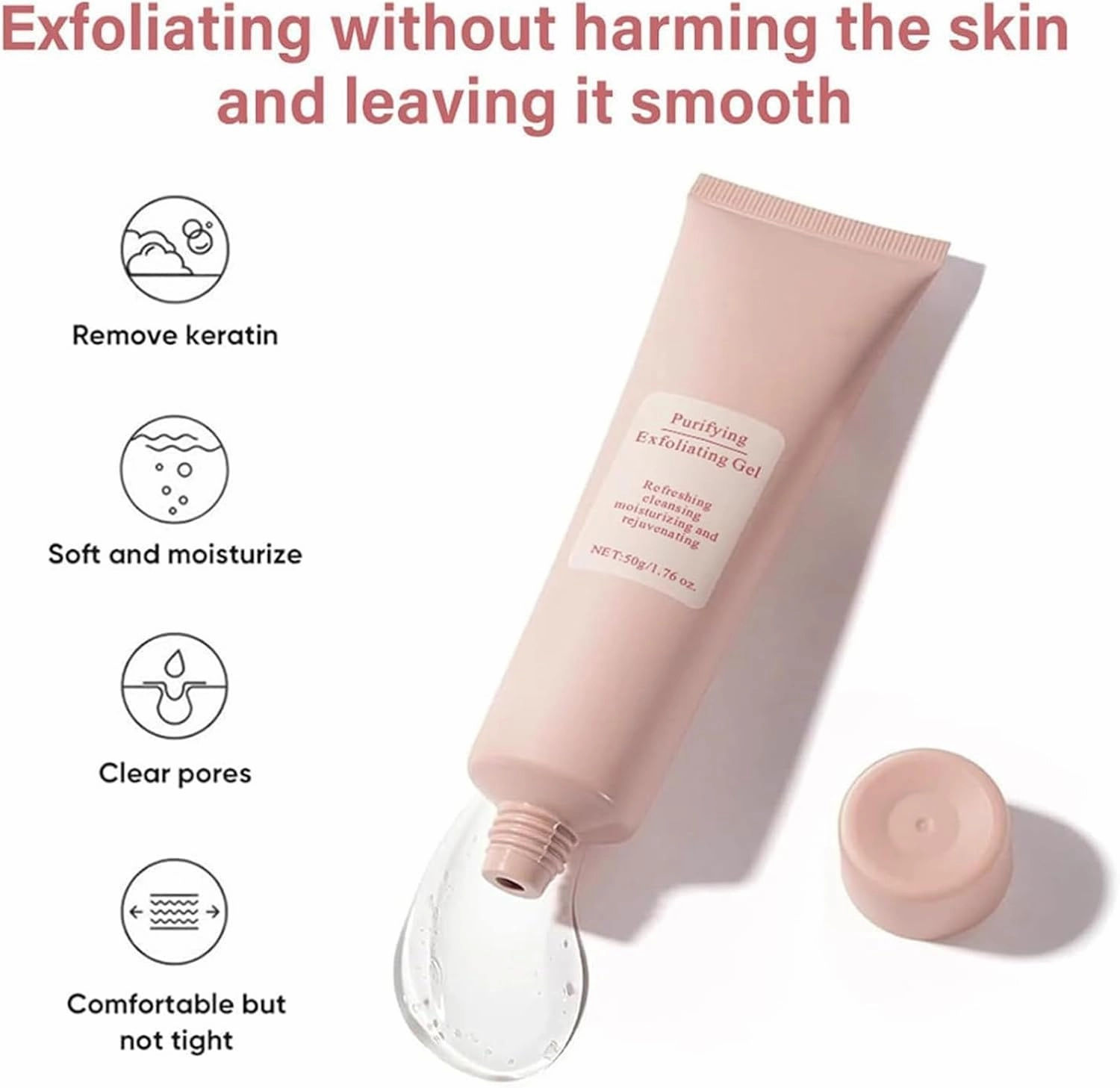 Dpoiex Exfoliating Gel, Face and Body Exfoliating Scrub Gel, Deep Cleansing Moisturizing Facial Exfoliator for All Skin Types-2pcs