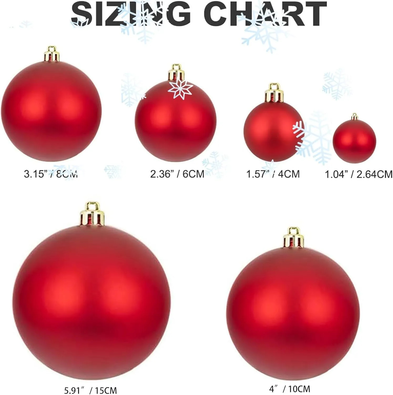Emopeak 4Pcs Christmas Balls Ornaments for Xmas Christmas Tree - 4 Style Shatterproof Christmas Tree Decorations Hanging Ball for Holiday Wedding Party Decoration (Rose Red,4"/10CM)