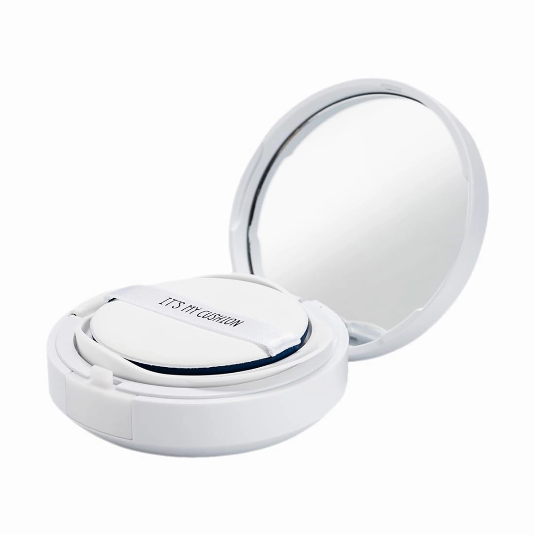 Empty DIY Cushion Compact Case - Durable Premium Portable Air Cushion Puff Box, White Cosmetic Container with Sponge Powder Puff and Mirror - DIY Custom Makeup Compact - Its My Cushion Case (15g)