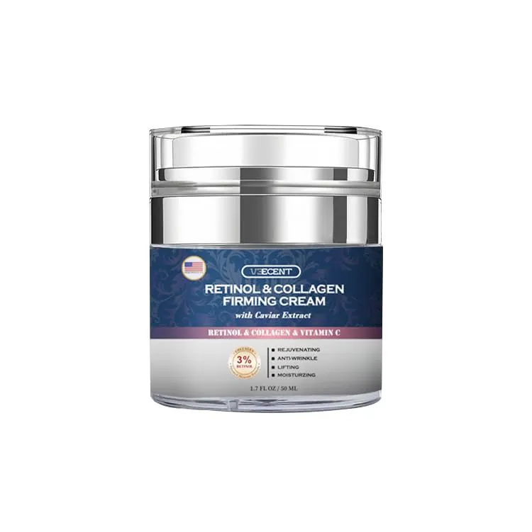 Face Moisturizer Retinol Cream, Anti Aging Neck Firming Cream, Collagen Day & Night Face Creamwith Hyaluronic Acid for Women & Men, 1.7 Fl Oz