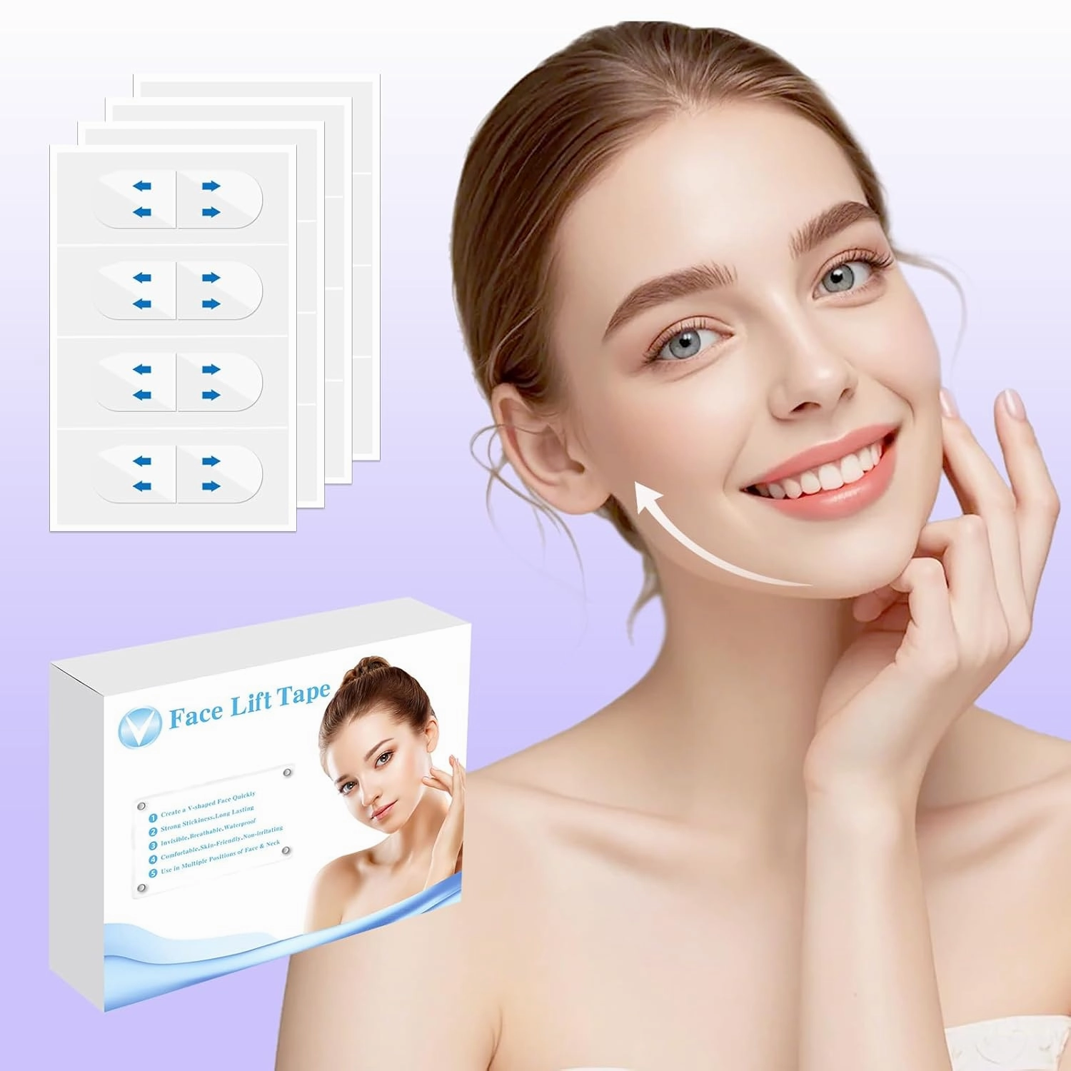 Face Tape Lifting Invisible, Face Lift Tape Instant,300PCS Neck Tape Tightening Facelift Tapes for Makeup Face Lifter Tape Facial Tape for Sagging Skin Double Chin Jowls Eyes Wrinkles Overnight Woman