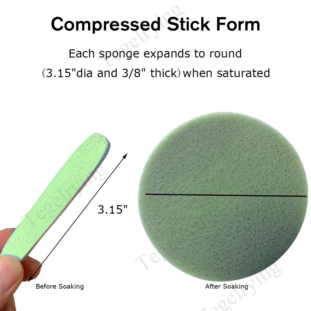Facial Sponge Compressed,120 Count PVA Professional Makeup Removal Round Face Wash Sponges Spa Pads Exfoliating Cleansing for Women,Green
