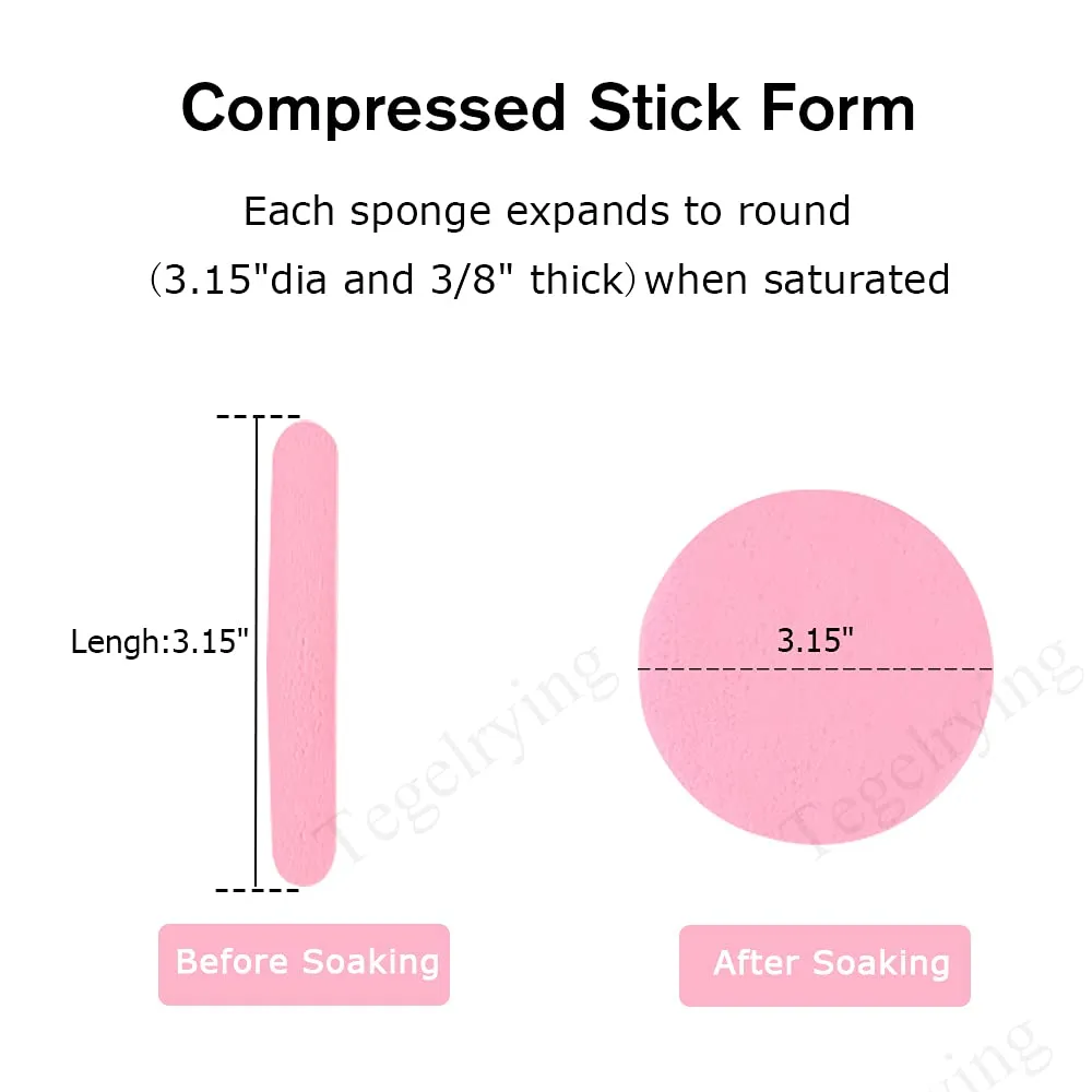 Facial Sponges Compressed,360 Pieces Makeup Remover PVA Professional Round Face Wash Sponges Spa Pads for Women Exfoliating Cleansing,Pink