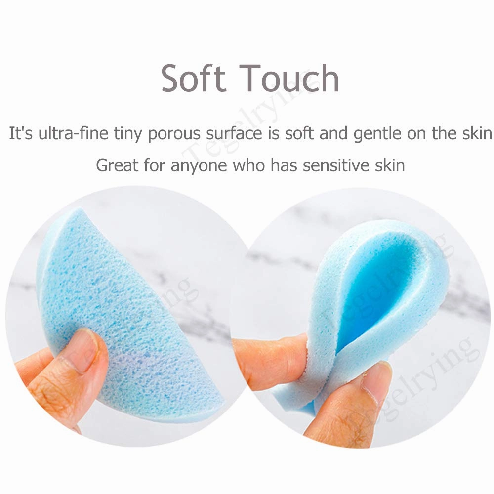 Facial Sponge Compressed,120 Count PVA Professional Makeup Removal Round Face Wash Sponges Spa Pads Exfoliating Cleansing for Women,Blue