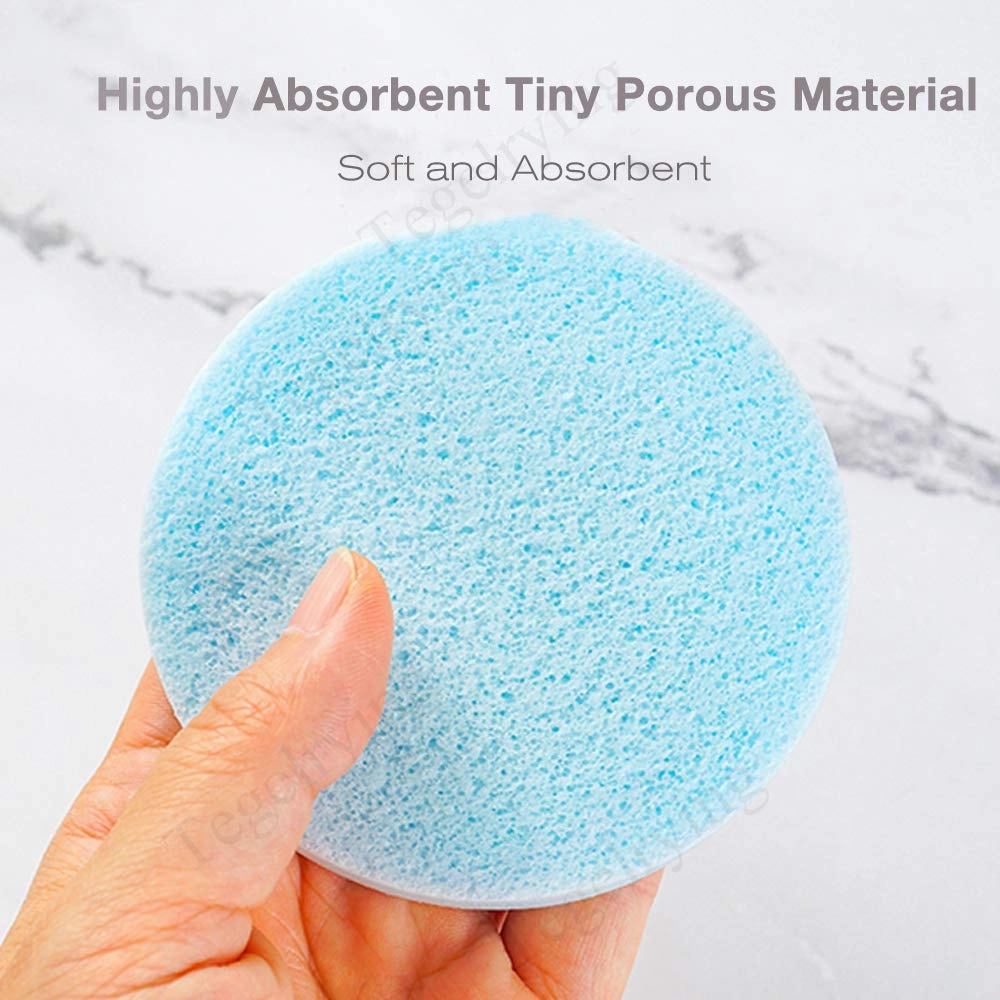 Facial Sponge Compressed,120 Count PVA Professional Makeup Removal Round Face Wash Sponges Spa Pads Exfoliating Cleansing for Women,Blue,Purple,Green