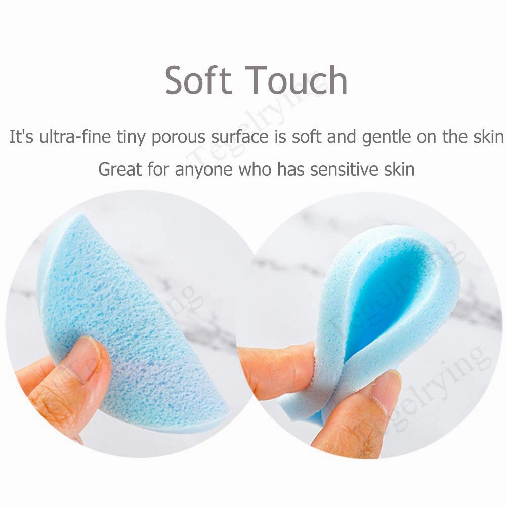 Facial Sponge Compressed,120 Count PVA Professional Makeup Removal Round Face Wash Sponges Spa Pads Exfoliating Cleansing for Women,Blue,Purple,Green
