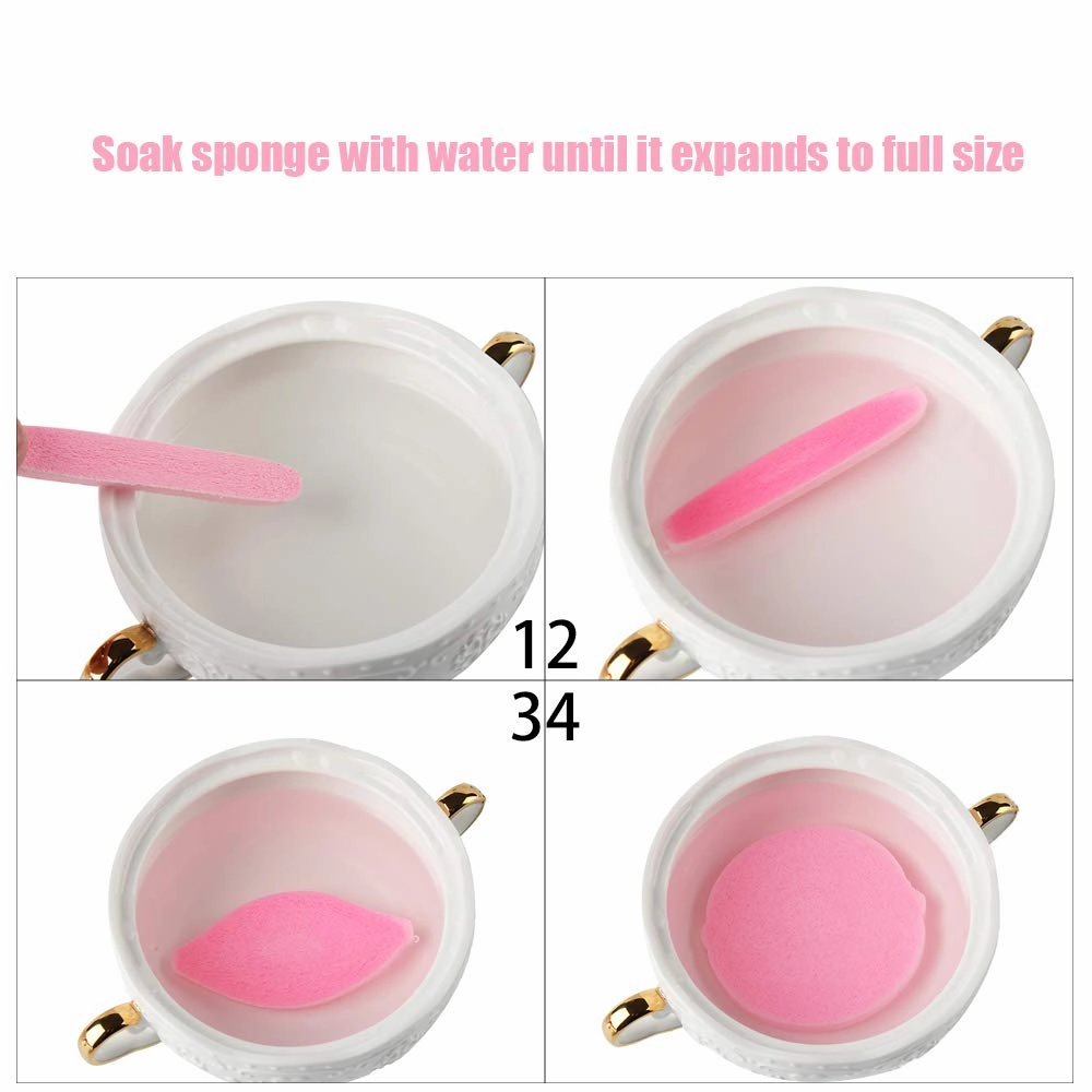Facial Sponge Compressed,120 Count PVA Professional Makeup Removal Round Face Wash Sponges Spa Pads Exfoliating Cleansing for Women,Pink