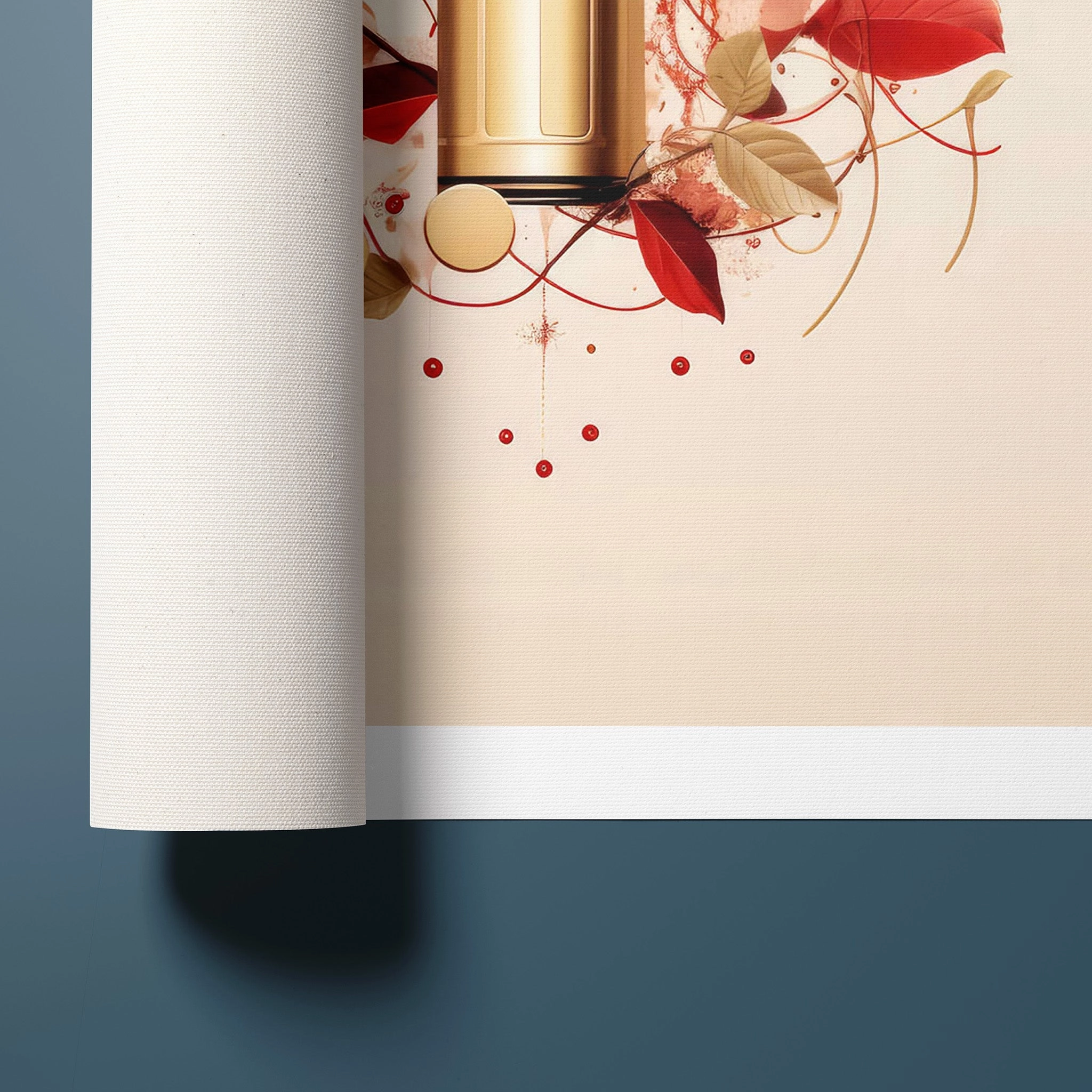 Fashion Illustration - Red Lipstick and Petals