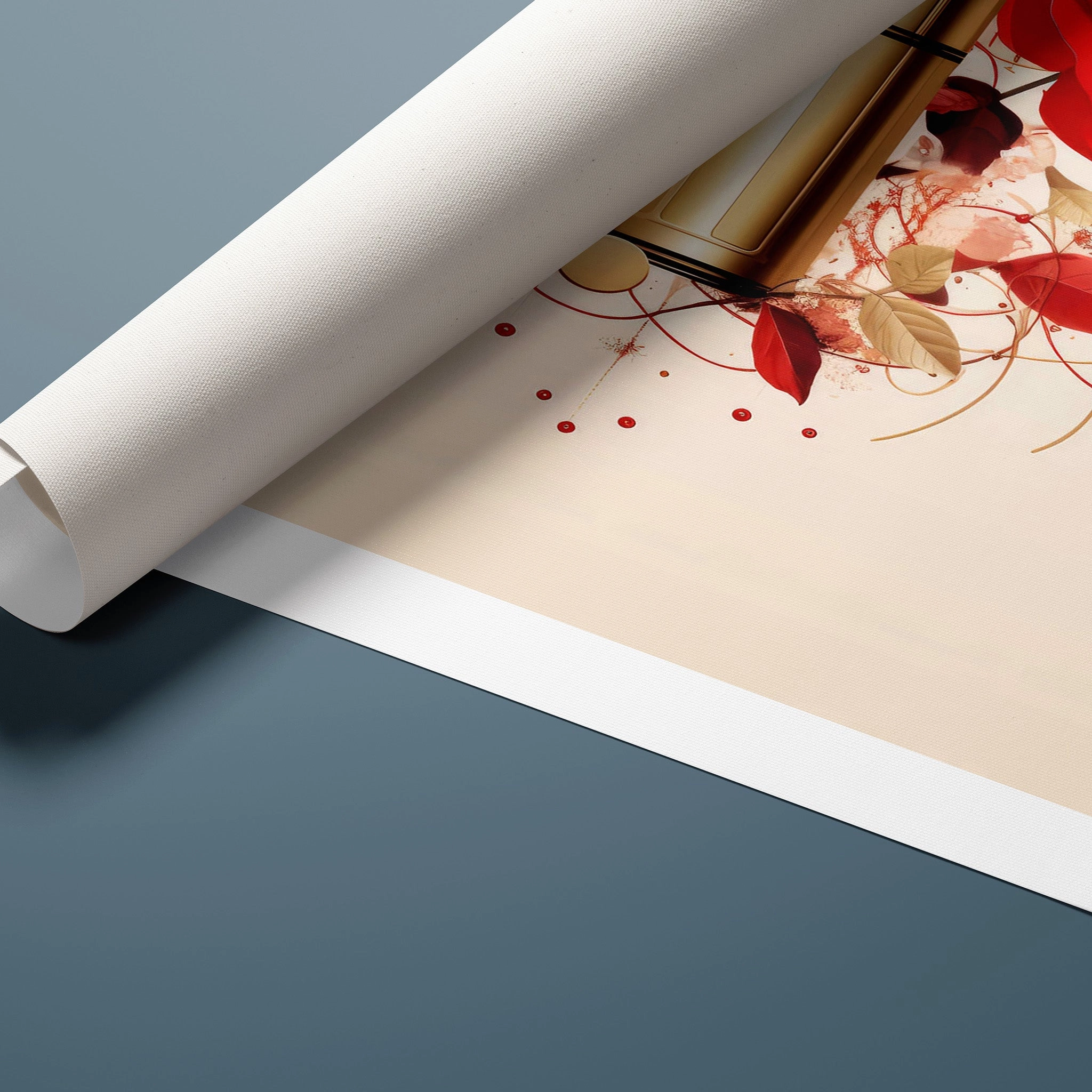 Fashion Illustration - Red Lipstick and Petals
