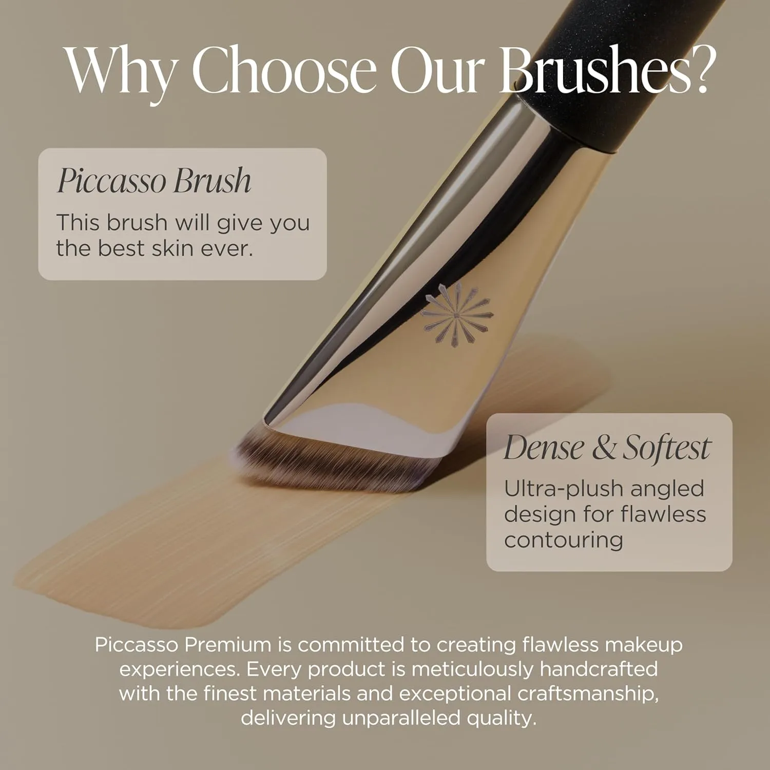 FB33 Foundation Brush – Tapping Cover Brush for Liquid & Cream Foundation, Fills Pores with Soft Bristles for Smooth and Flawless Face Makeup, Professional Korean Beauty Tool