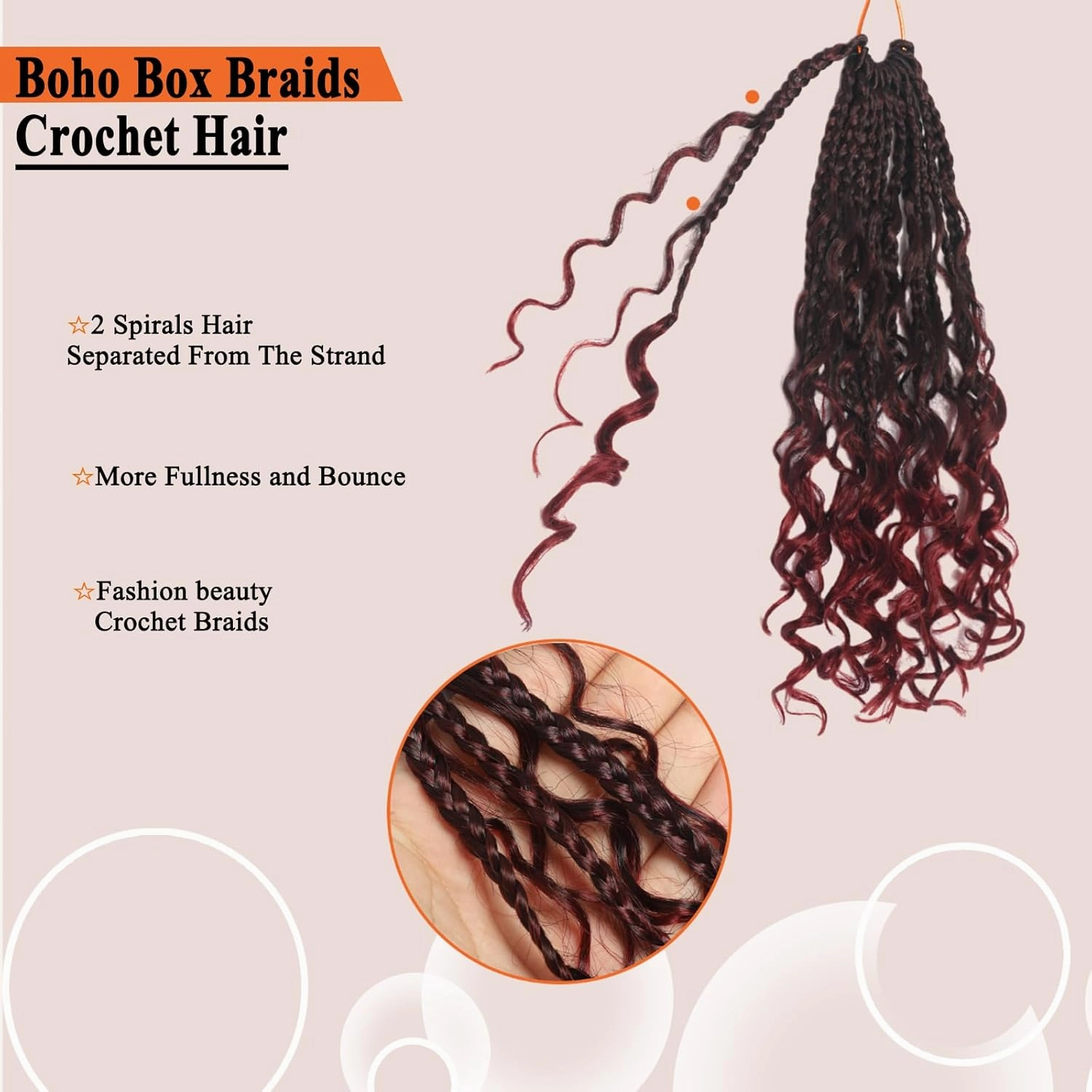 Flagship Burgundy 10 Inch 9 Packs Boho Crochet Braids with Curly Ends Crochet Hair for Black Women,Short Ombre Red Bohomian Curly Box Braids Crochet Hair Extensions-Tbug