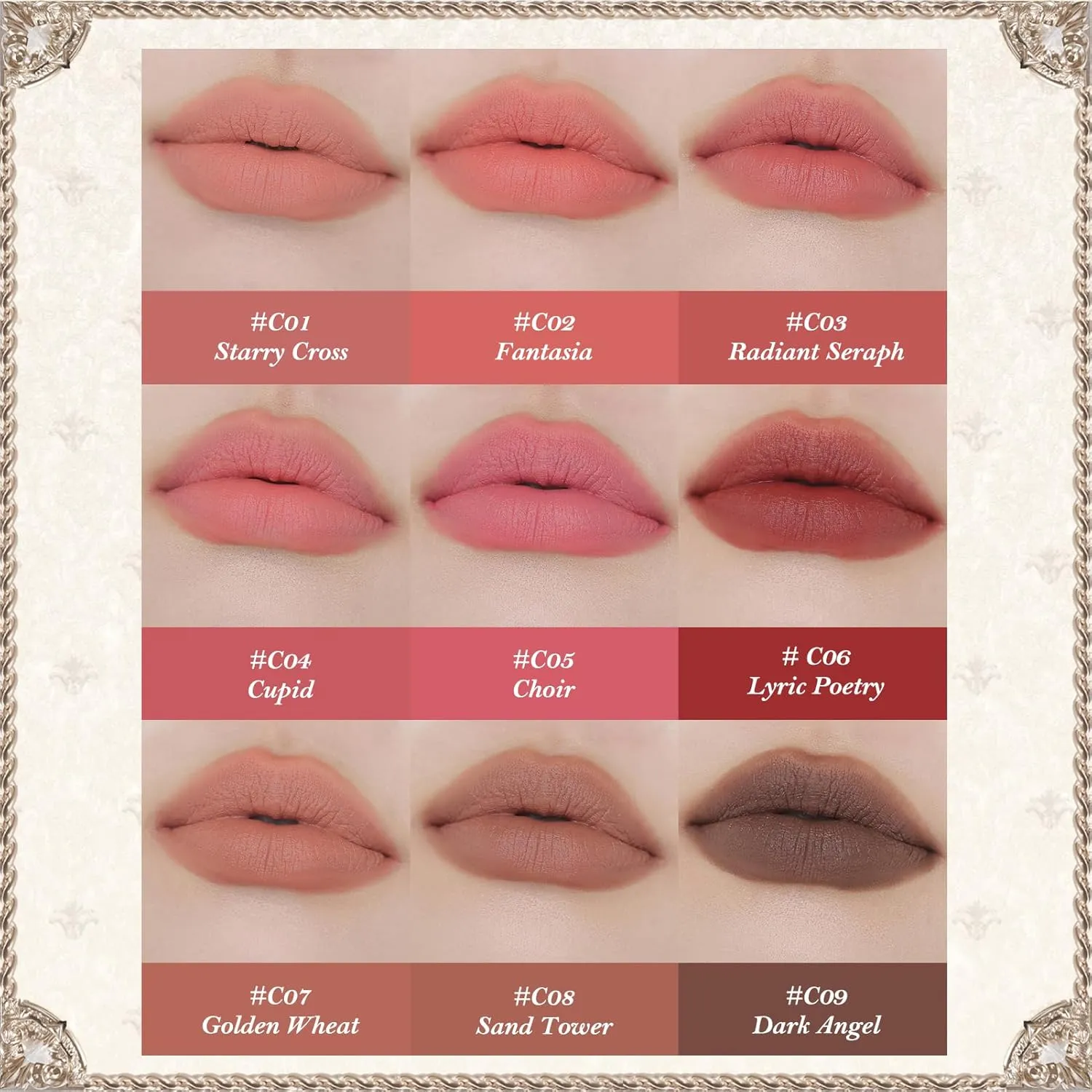 Flower Knows Little Angel Matte Lipstick,Super Soft & Ultra Silky Lip Mud Stick,Long Lasting & Moisturizing Vegan Lip Makeup for Girls&Women,Velvety Pink Finish(C04 Cupid)
