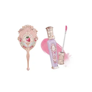 Flower Knows Violet Strawberry Rococo Glitter Lip Gloss G03 Strawberry Rococo Hand Mirror Soft Pink