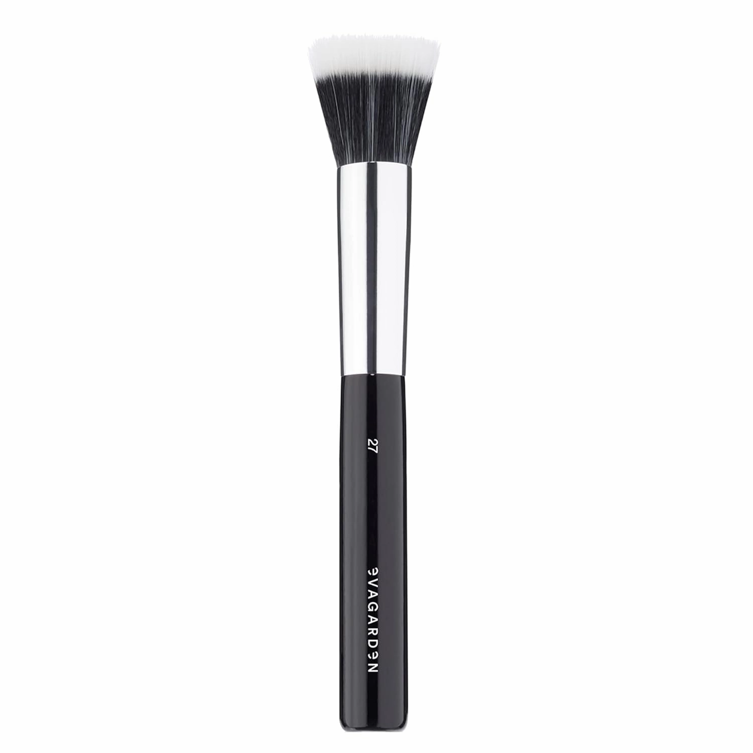 Fluid Foundation Brush 27 - Double Fiber Synthetic Yarn Bristles - Guarantees Precise, Uniform Application of Cream and Liquid - Releases Adequate Product for Neat, Smooth Finish - 1 Pc