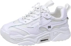 Flying Weaving Sneakers Women Fall and Winter Fashion Round Head Lace Up Casual Shoes Thick Bottom Men Water Shoe