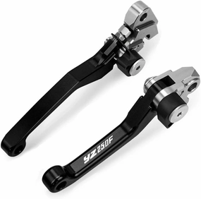 for Yama&ha YZ250F 2001 2002 2003 2004 2005 2006 Motocross Dirt Bike CNC Aluminum Brake Levers Foldable Lever Motorcycle Pivot Lever Motorcycle Hand Levers(G)(Black)