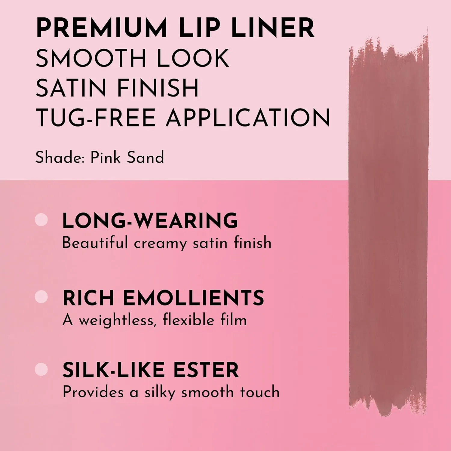 Forget the Filler Definer Liner - Pink Sand - Premium Lip Liner with Natural Ingredients to Provide a Smooth Look with a Satin Finish, Clean Makeup with Tug-Free Application - 0.04 oz