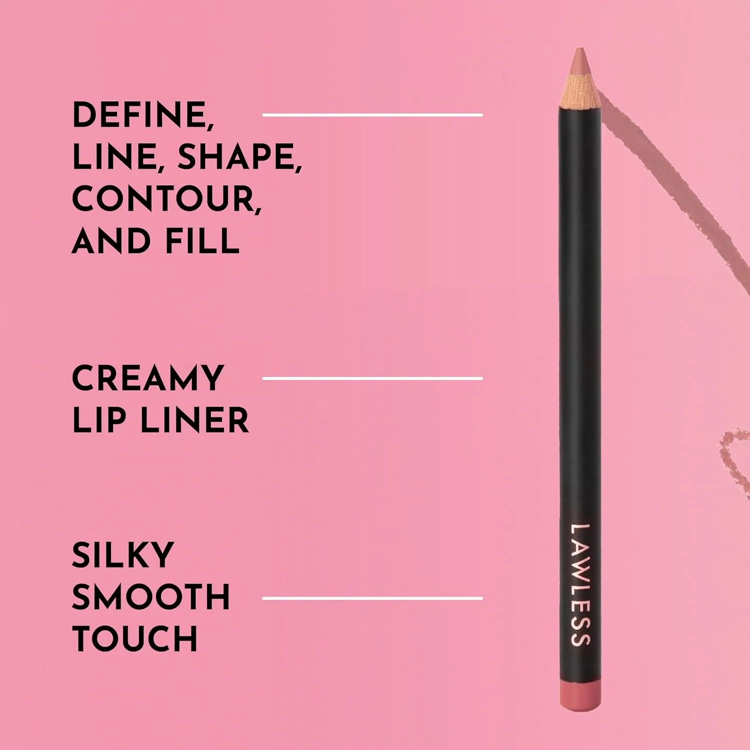 Forget the Filler Definer Liner - Pink Sand - Premium Lip Liner with Natural Ingredients to Provide a Smooth Look with a Satin Finish, Clean Makeup with Tug-Free Application - 0.04 oz