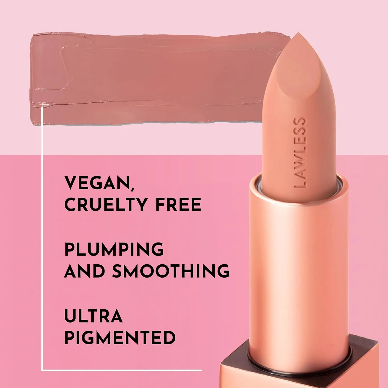 Forget the Filler Lip-Plumping Line-Smoothing Satin Cream Lipstick, Fawn, Pink, 0.1 Ounce