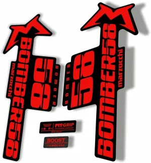 Fork Replacement Decal Sticker Compatibale for Marzocchi Bomber 58 2018 Series Red (Glossy)