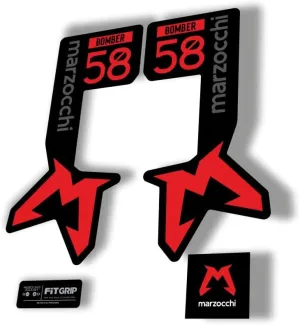 Fork Replacement Decal Sticker Compatibale for Marzocchi Bomber 58 2025 Series Red (Matte)