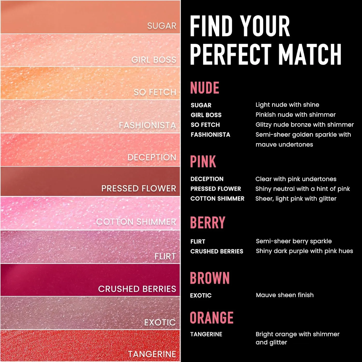 Frankie Rose Cosmetics Lip Gloss | Non-Sticky Formula, Long Lasting Lip Gloss, Bold Pigment & Hydrating Lip Gloss, Tangerine Shimmer Lip Gloss, 20g