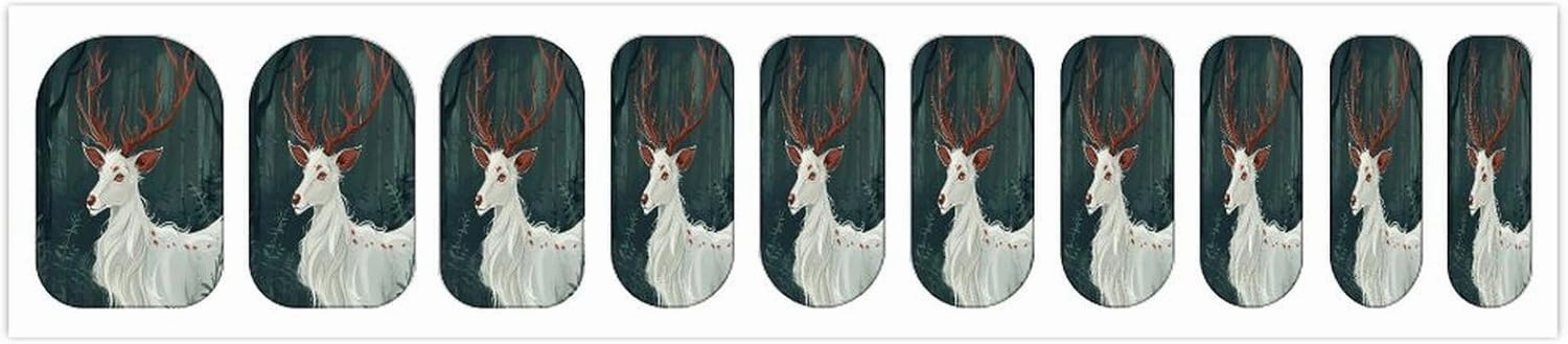 Fur and Red Ears Nail Stickers Manicure Decoration with 5 Boxes Full Wrap Self-Adhesive Nail Strips Easy to Apply & Remove Long Lasting Polish Strips for Women Gifts