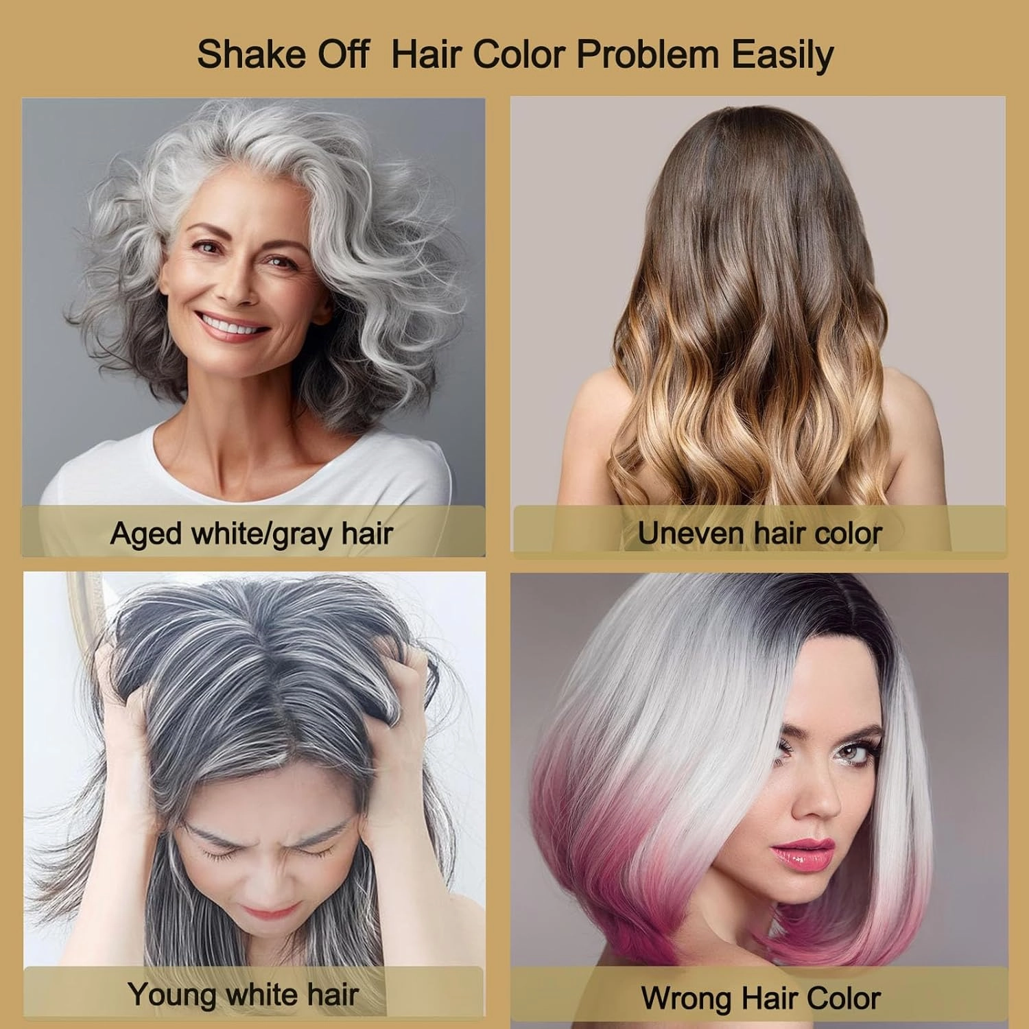Fvquhvo Blonde Brown Hair Dye Shampoo, Instant Hair Color Shampoo, Shampoo Hair Dye Works in minutes, Blonde Brown Hair Shampoo, Shampoo Para Pintar el Cabello