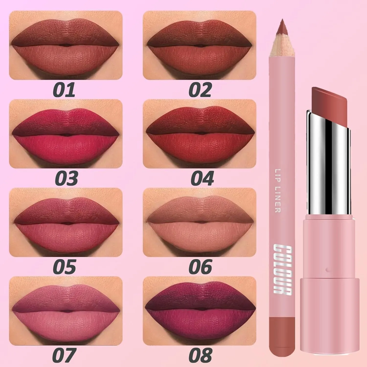 Genli Glaze Oil Balm, Genli Pink Drip Lipstick, Nuewskin Lip Balm, 24h Long-Lasting Moisturizing Smooth Shine Balm Set(07#-Pink Drip)