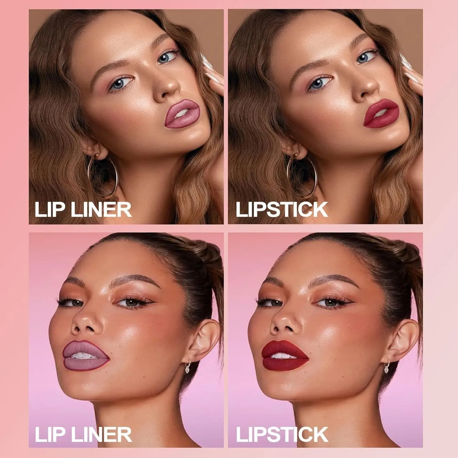Genli Glaze Oil Balm, Genli Pink Drip Lipstick, Nuewskin Lip Balm, 24h Long-Lasting Moisturizing Smooth Shine Balm Set(07#-Pink Drip)