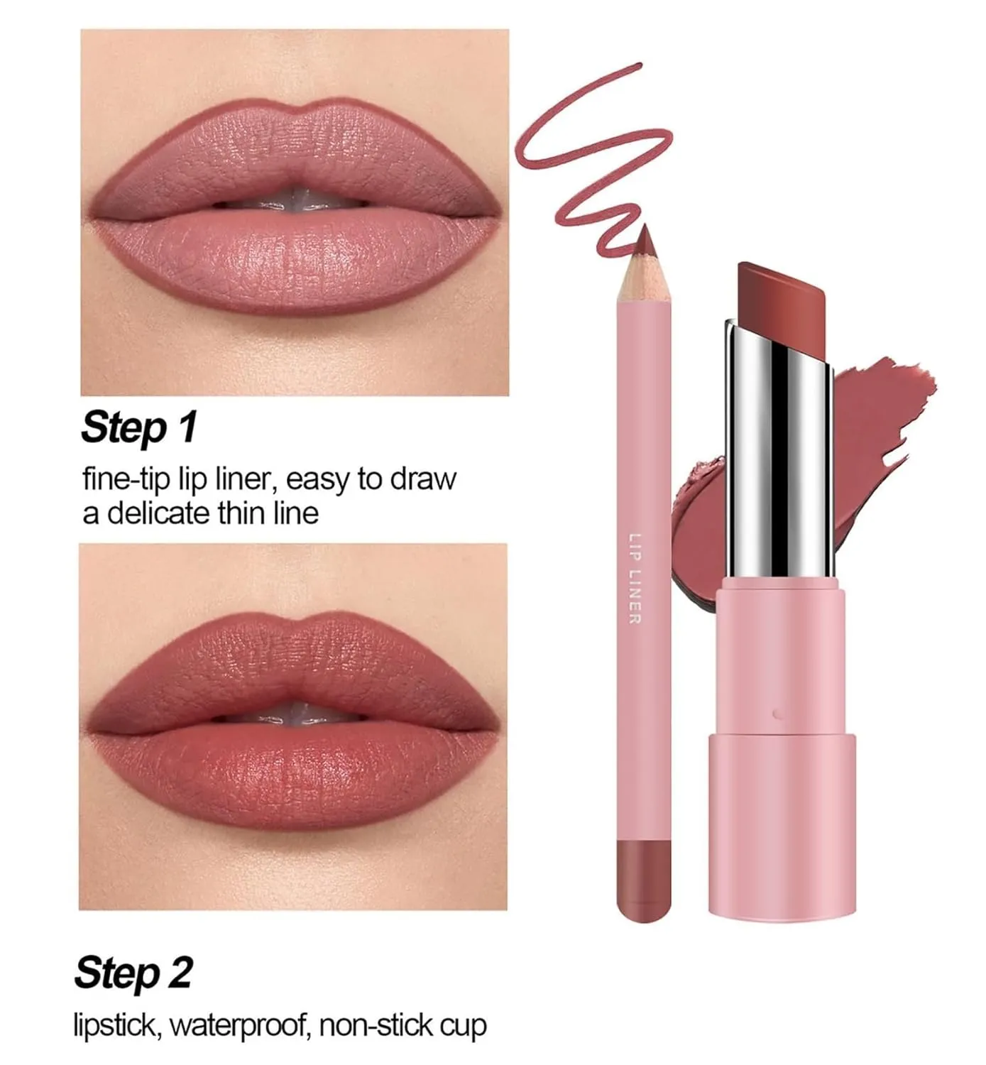 Genli Glaze Oil Balm, Genli Pink Drip Lipstick, Nuewskin Lip Balm, 24h Long-Lasting Moisturizing Smooth Shine Balm Set(07#-Pink Drip)